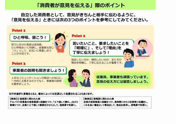 消費者が意見を伝える際のポイント