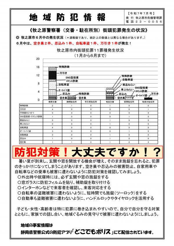 地域防犯情報７月号