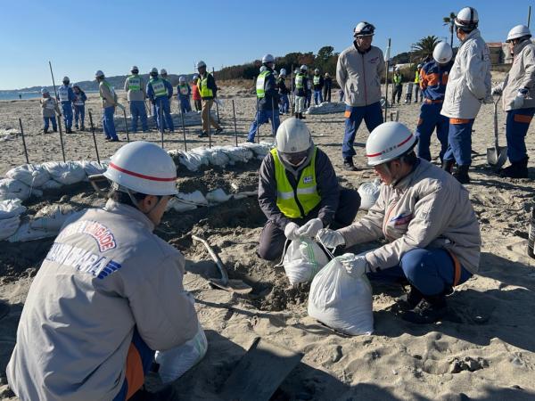 建友会との水防関係訓練（建設班）