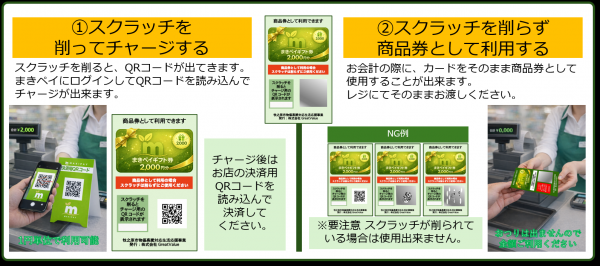 「まきペイ」ギフト券利用イメージ