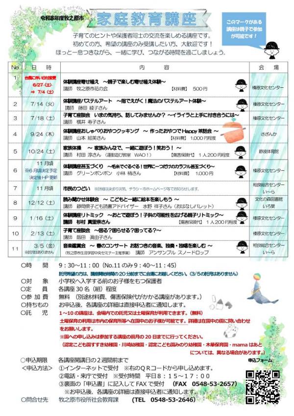 R8　家庭教育講座チラシ