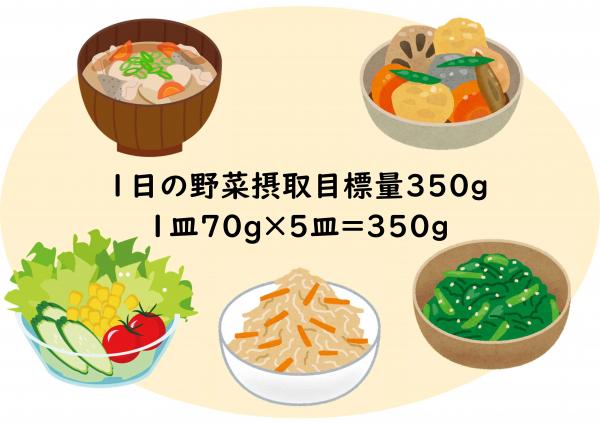 1日野菜350g小皿5皿