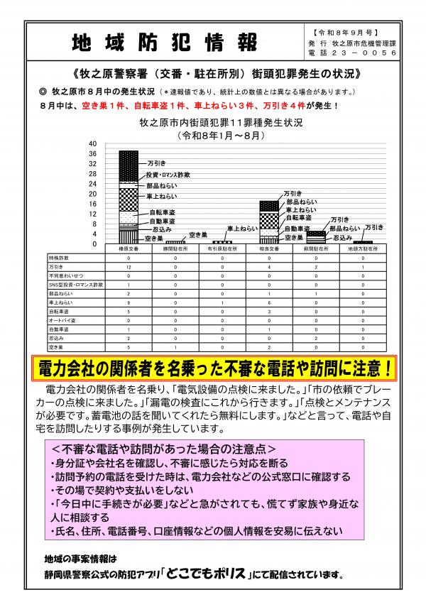 地域防犯情報9月号