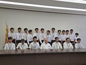 野球部表敬訪問の様子